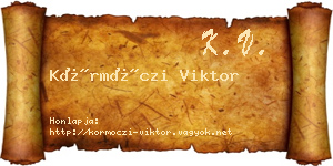 Körmöczi Viktor névjegykártya